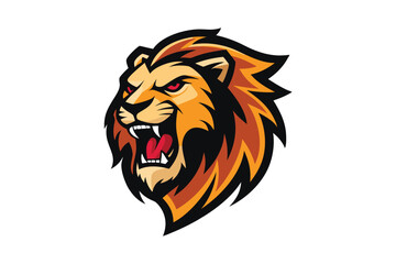 Obraz premium Angry lion head logo on white background