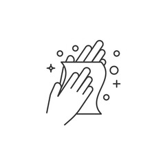 Washing hand icon outline style. Hygiene icon for company