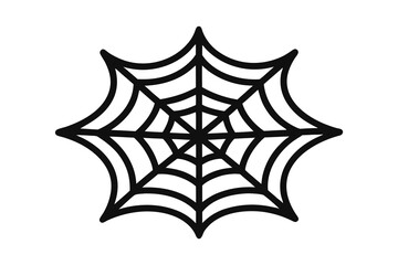 An intricate web spun silhouette on white background
