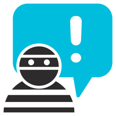 Fraud Glyph Blue Grey Icon