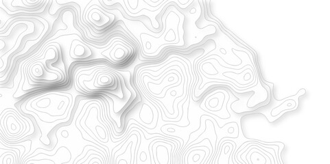 Abstract minimal white curve grid map and topo contour map white background. Topographic contour lines. Seamless pattern with lines Topographic map texture design.	
