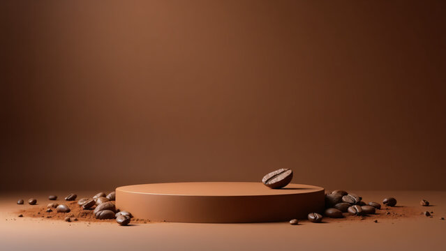 Elegant 3D podium with liquid chocolate theme and luxurious texture for product display