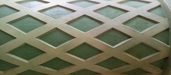 Modern Geometric Wall with Stone and Glass Elements