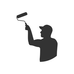 logo design for painting services, construction, paint repair, painter, contractor logo, vector, silhouette, housework, professional, renovation, logo, design, construction, decoration, services