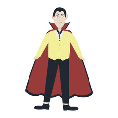 Halloween Dracula Cartoon Character. Vector Illustration.