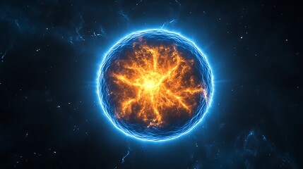 Obraz premium Luminous sphere in nebula