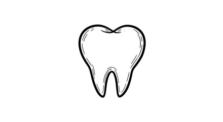 Obraz premium Single tooth line illustration