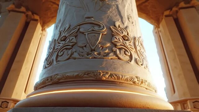 Sacred Stone and Serene Symbolism: A Pillar Sculpture Buddhist Presence