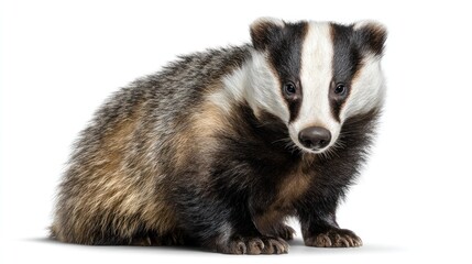 European Badger With Distinctive