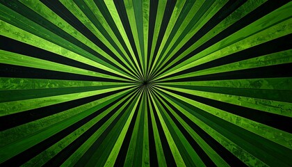 Obraz premium Abstract Green and Black Radial Burst Design