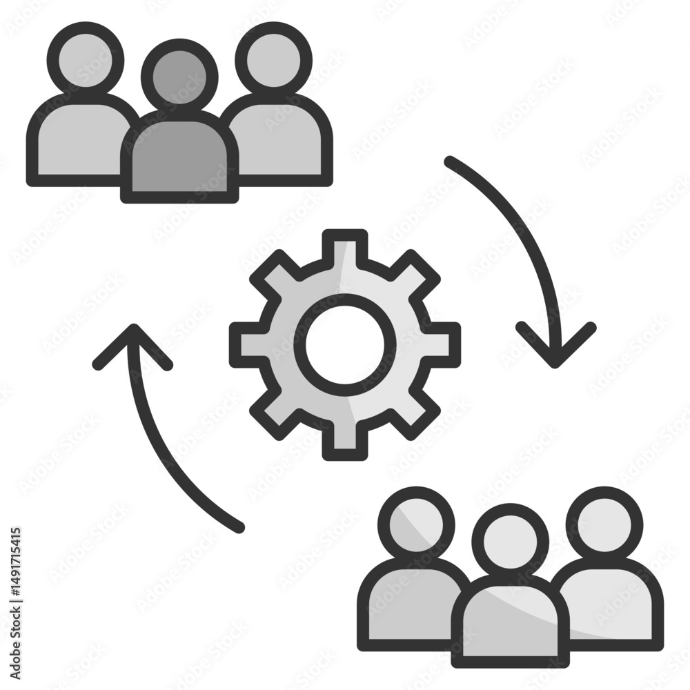 Poster change management icon element for design