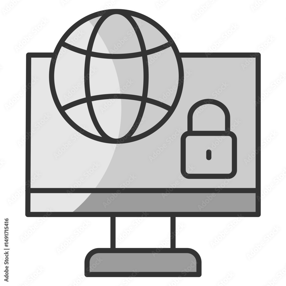 Poster network security icon element for design
