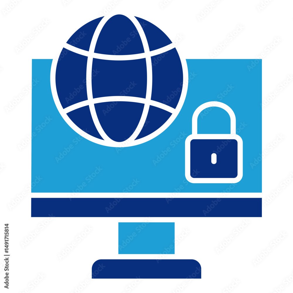 Poster network security icon element for design