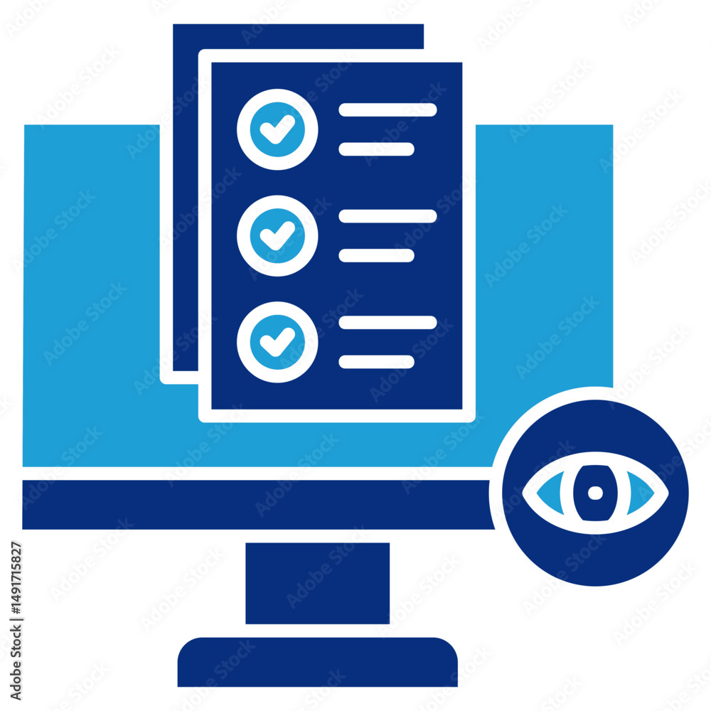 Poster monitoring icon element for design