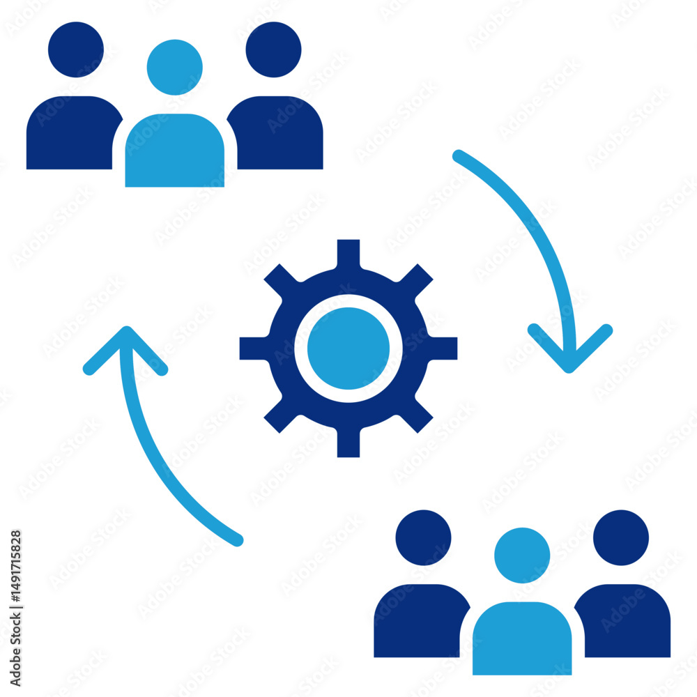 Poster change management icon element for design