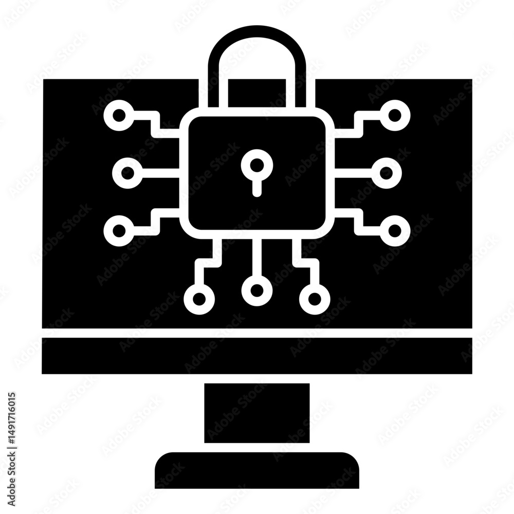 Poster cryptographic icon element for design