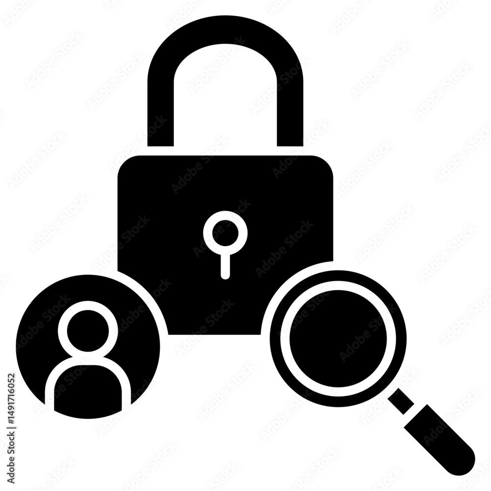 Poster user access review icon element for design