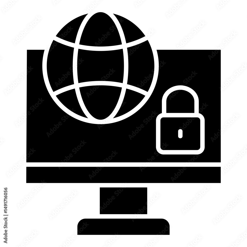 Poster network security icon element for design