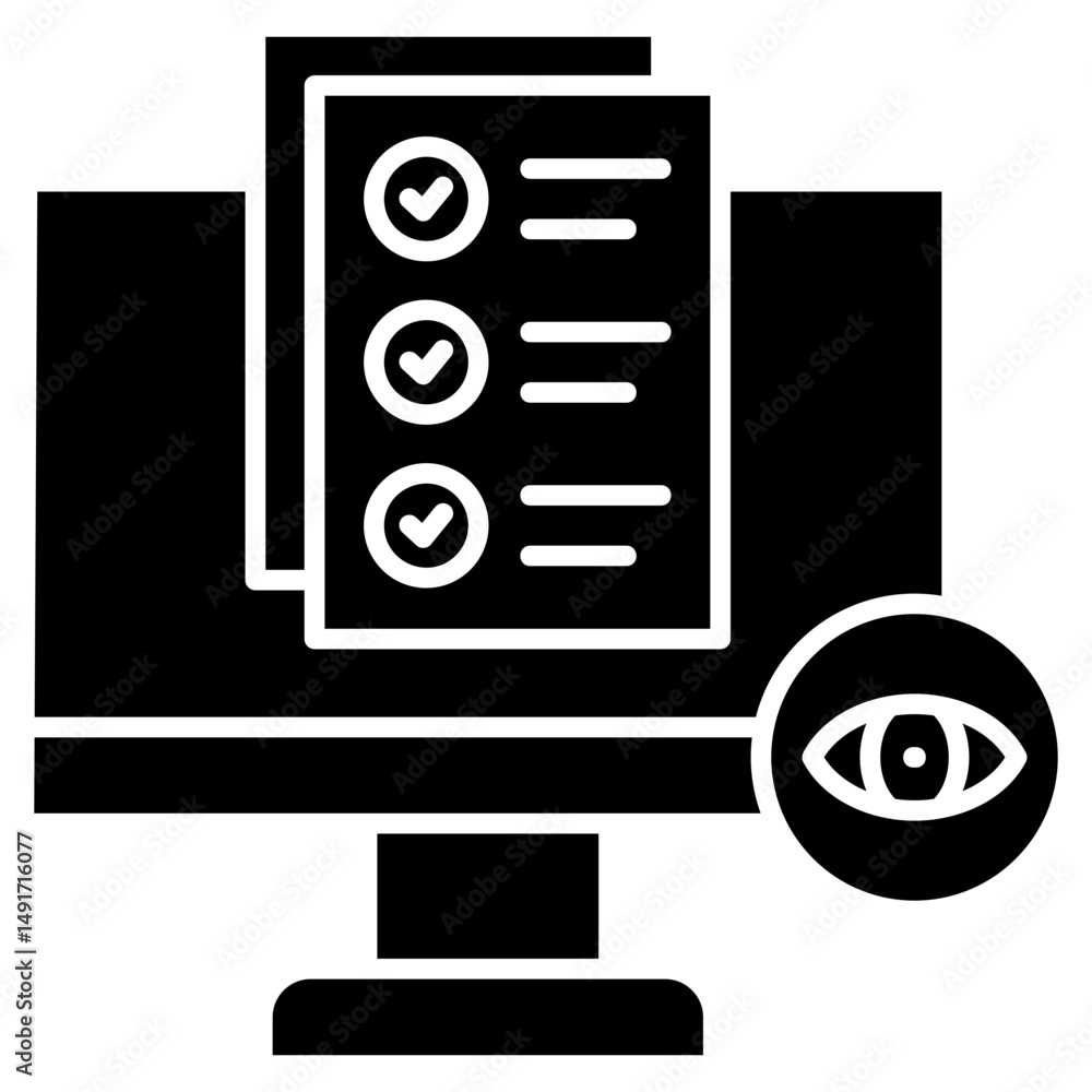 Poster monitoring icon element for design