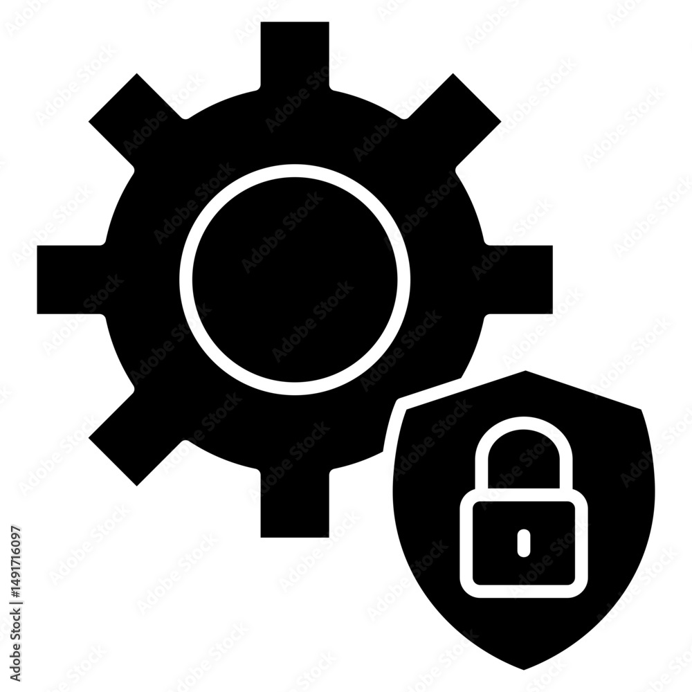 Poster secure development icon element for design