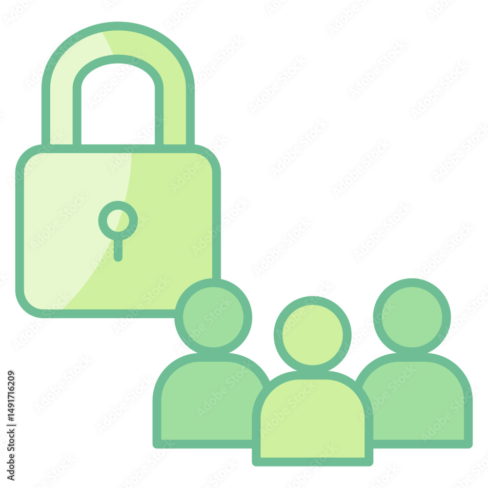 Poster access control icon element for design