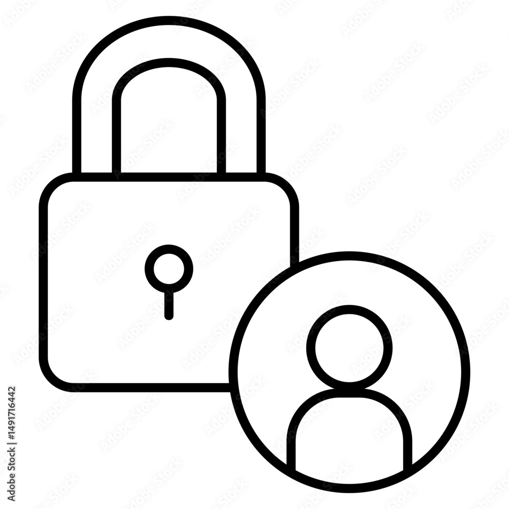 Poster physical security icon element for design