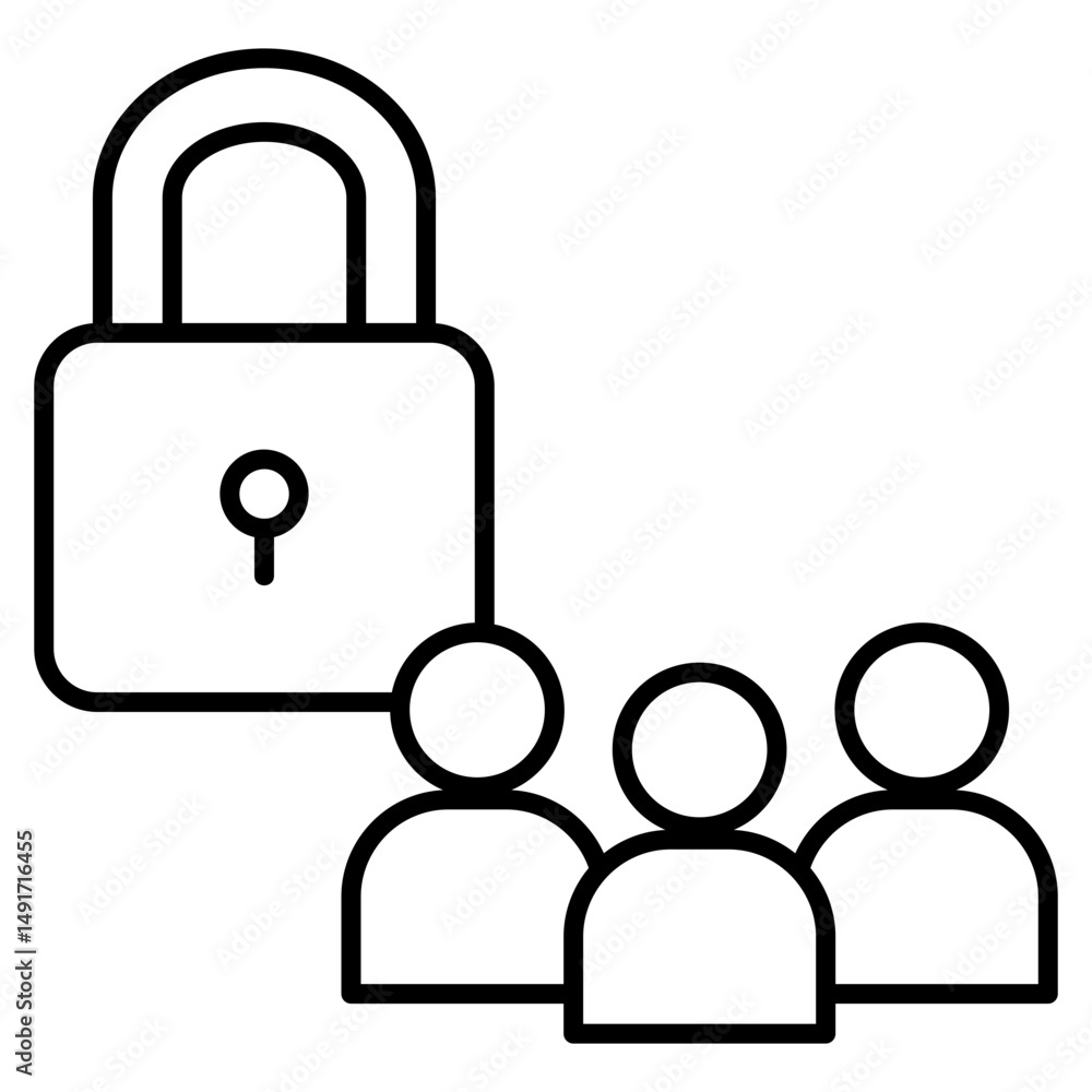 Poster access control icon element for design