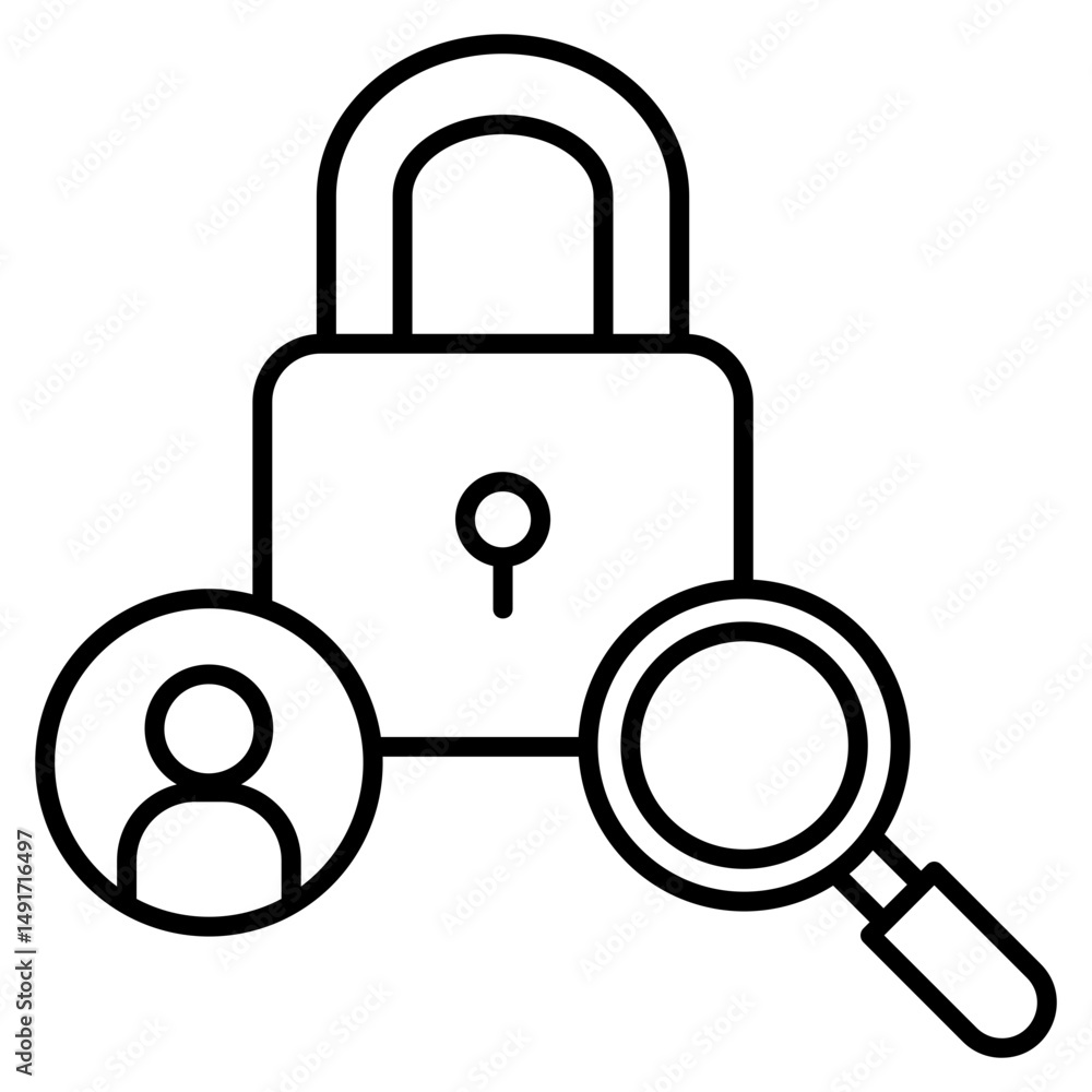Poster user access review icon element for design