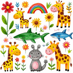 Fototapeta premium animals in the garden