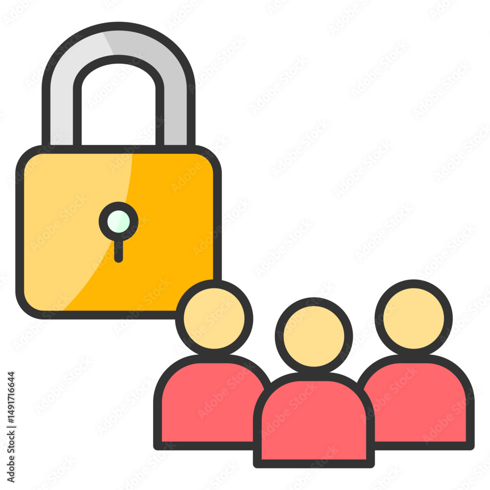 Poster access control icon element for design