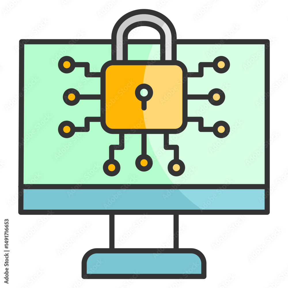 Poster cryptographic icon element for design