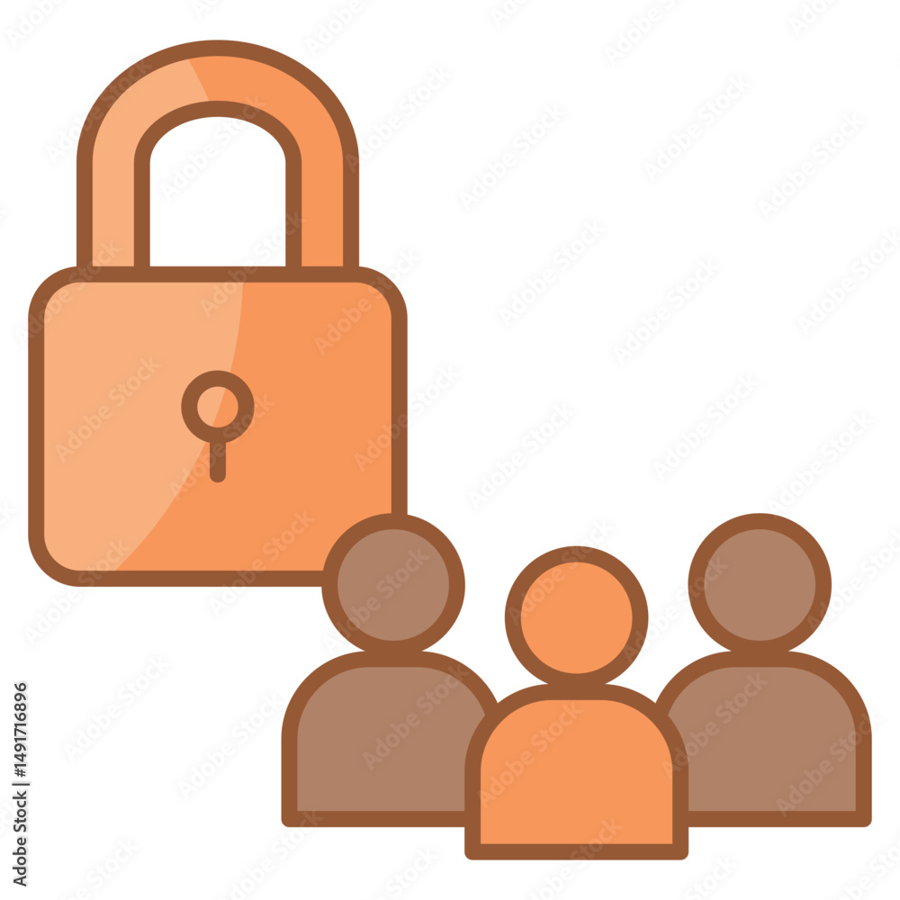 Poster access control icon element for design