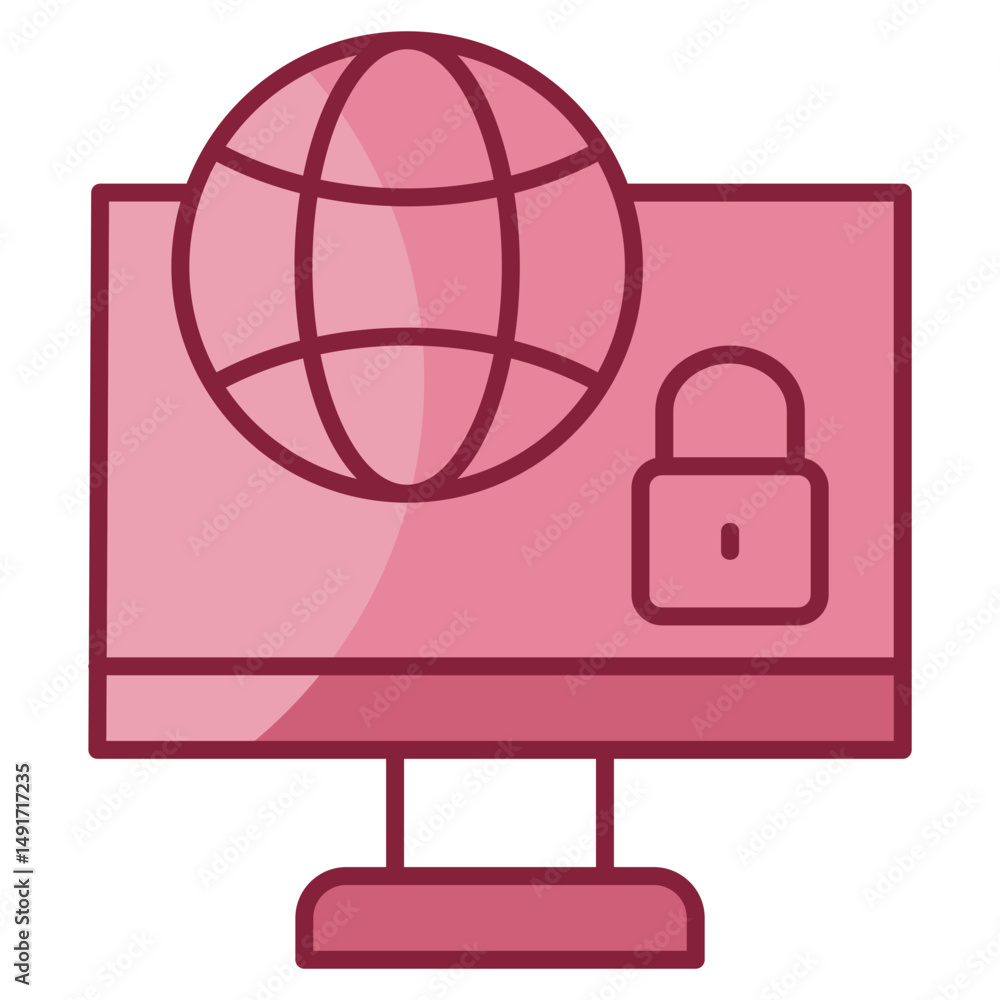 Poster network security icon element for design
