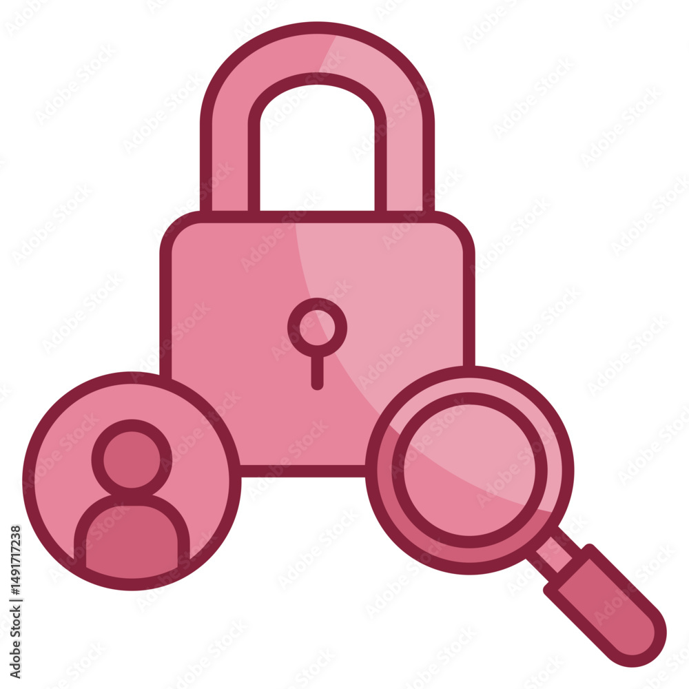 Poster user access review icon element for design
