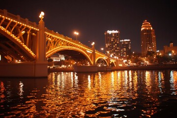 Naklejka premium City Bridge at Night