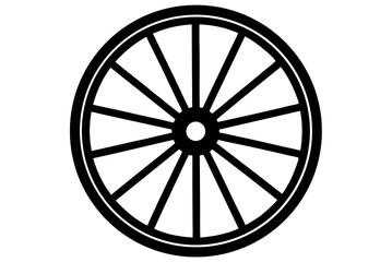 Fototapeta premium wagon wheel silhouette vector