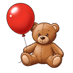 teddy bear with balloons