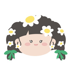 girl with flowers