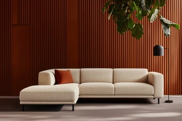 Modern sectional sofa in neutral tones