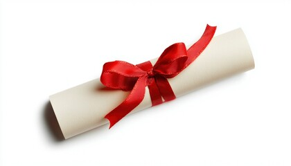 Rolled Diploma with Red Ribbon