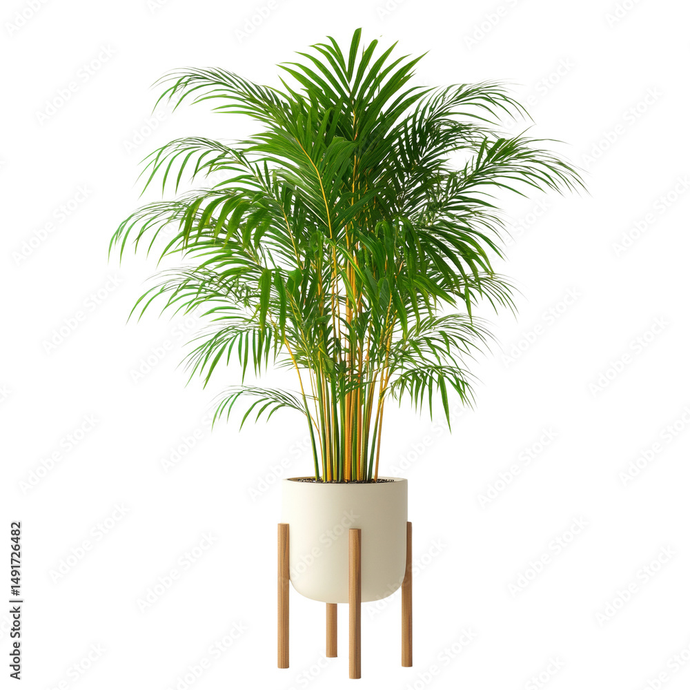 Poster elegant areca palm in a modern pot, adding a touch of tropical greenery
