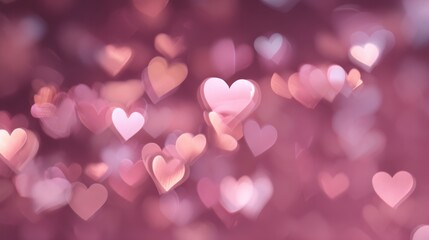 Blending hearts, soft pink bokeh