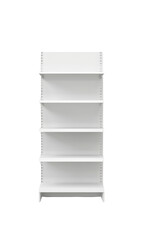 Empty White Shelving Unit on Isolated White Background for Product Display
