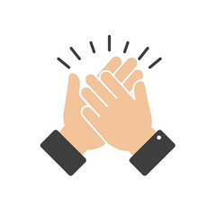 Fototapeta premium Simple Illustration Of Hands Clapping On White Background