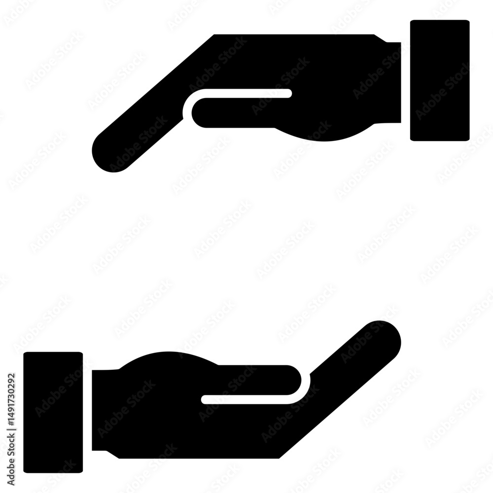 Poster open hands icon element for design