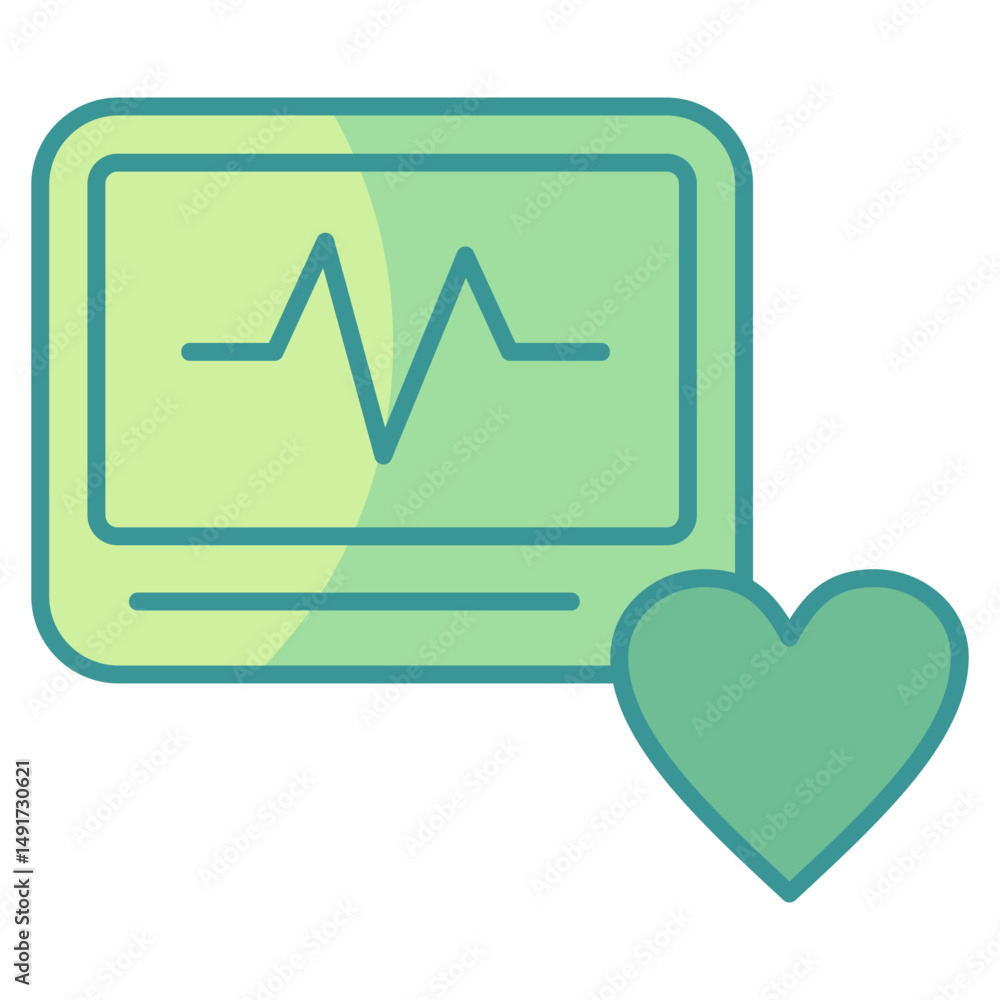 Poster heartbeat line icon element for design