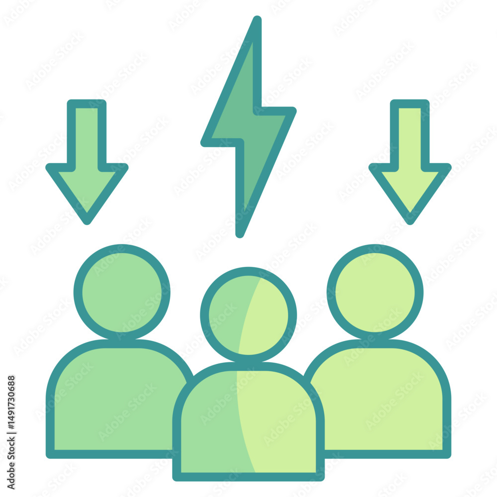 Poster conflict resolution icon element for design