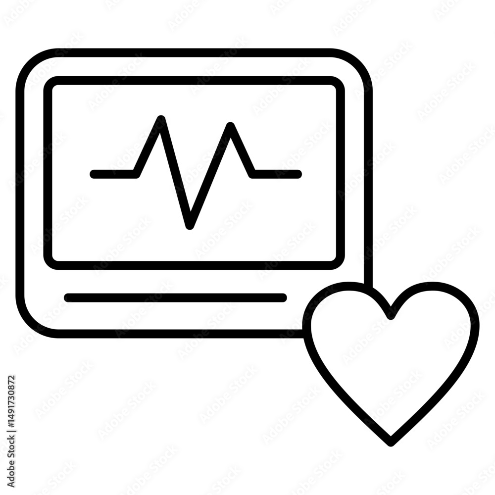 Poster heartbeat line icon element for design