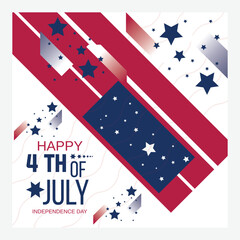 Obraz premium 4th of July Social Media Post Template, A modern and editable Instagram post template for the 4th of July 
