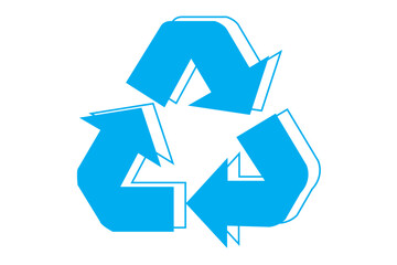 A green recycle symbol with arrows 3d optical isolated on white background